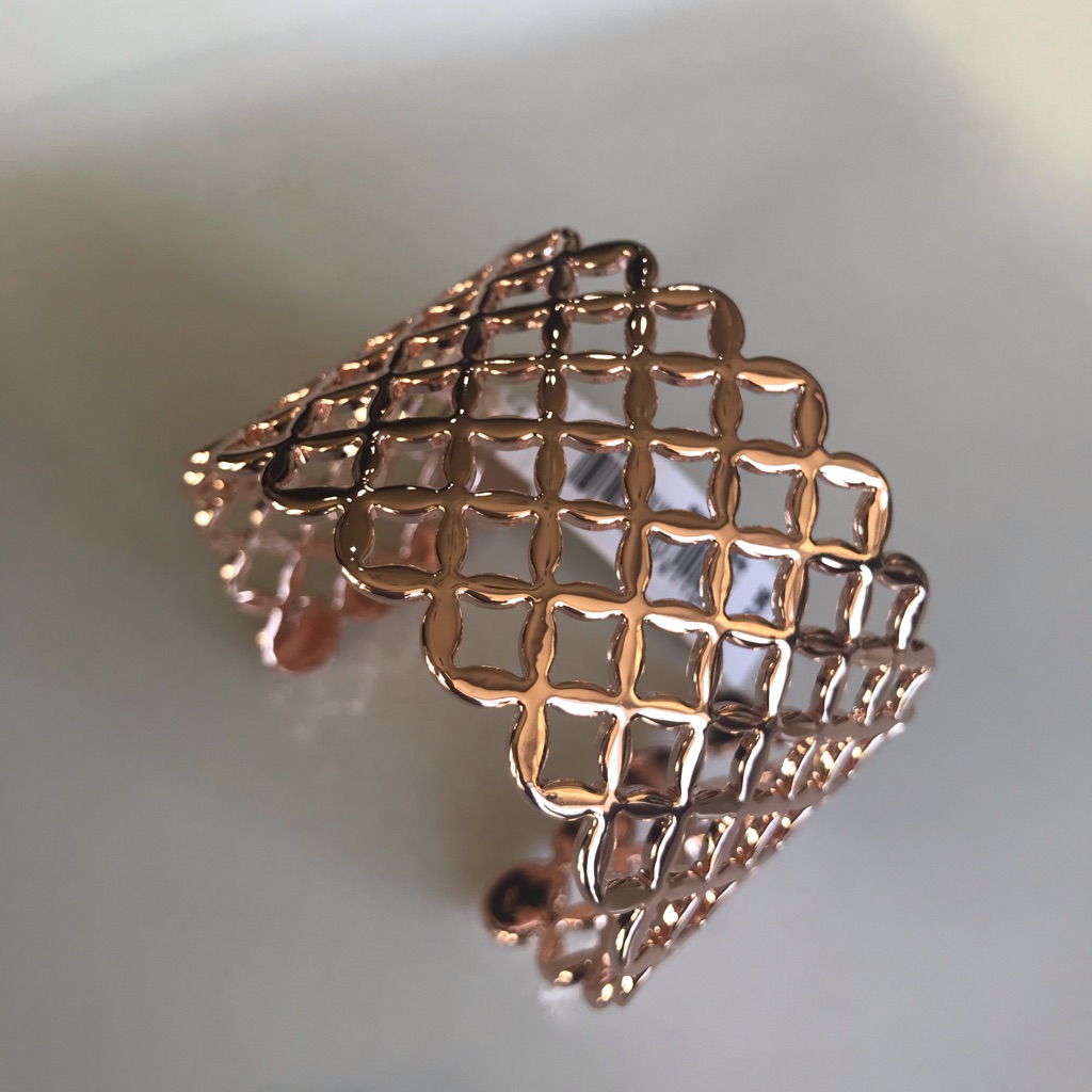 Periwinkle Rose Toned Cuff Bracelet